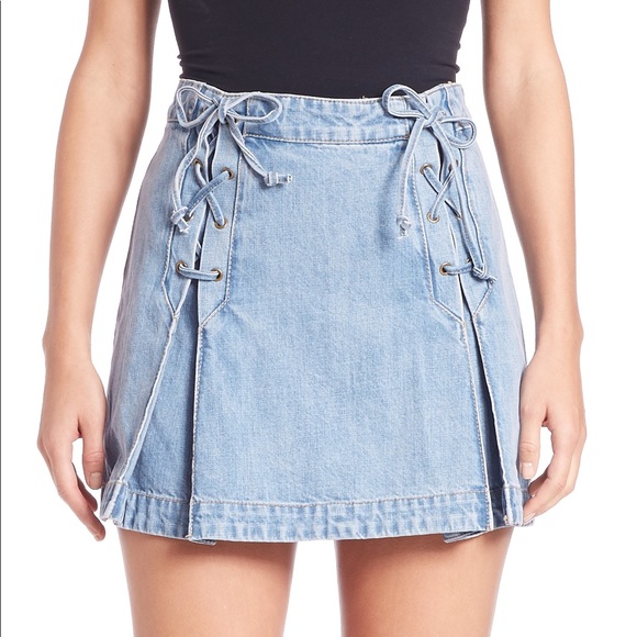 Free People Dresses & Skirts - Free People• Denim Lace Up Skirt